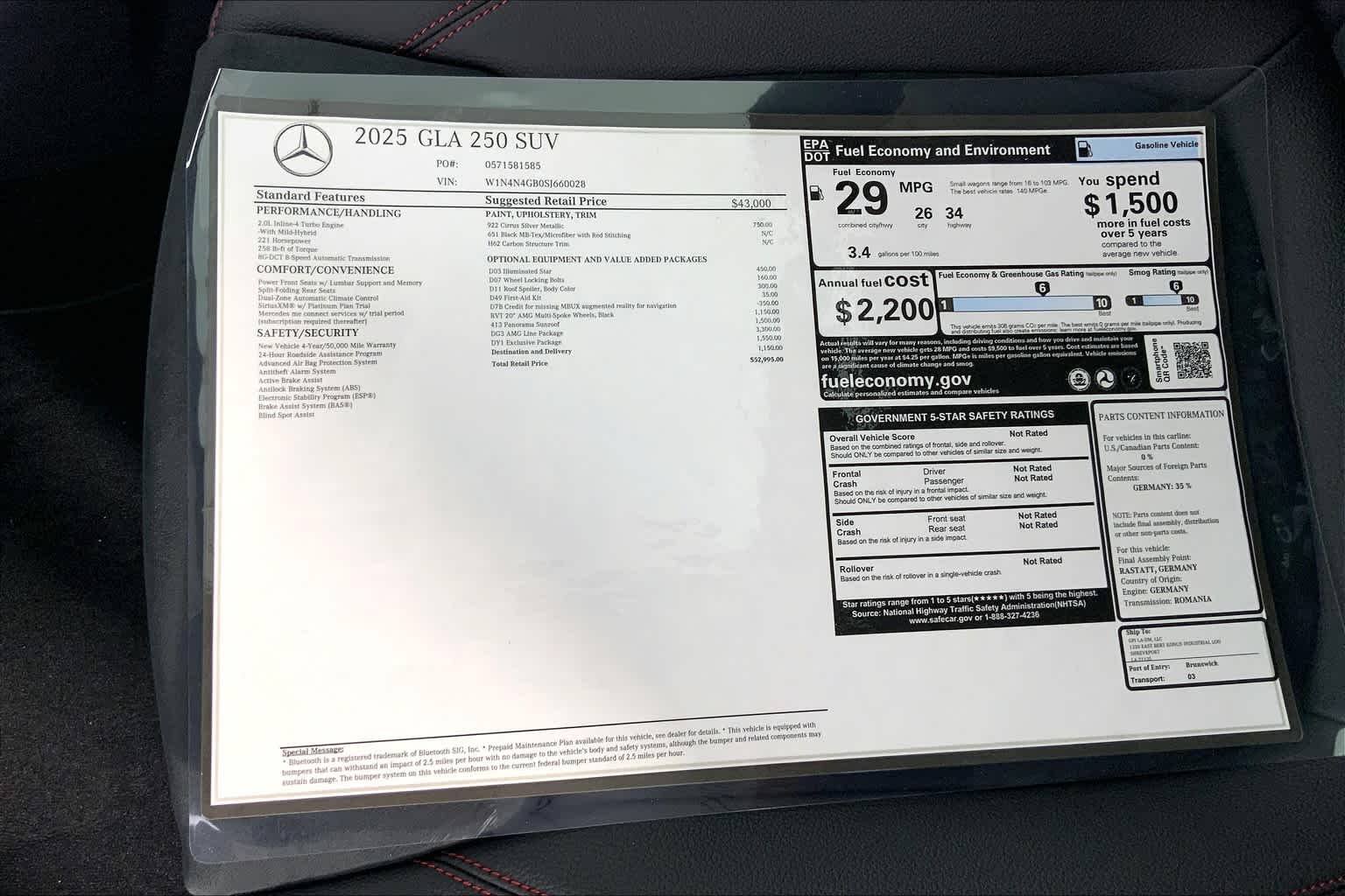 2025 Mercedes-Benz GLA 250 Image 16 of 16