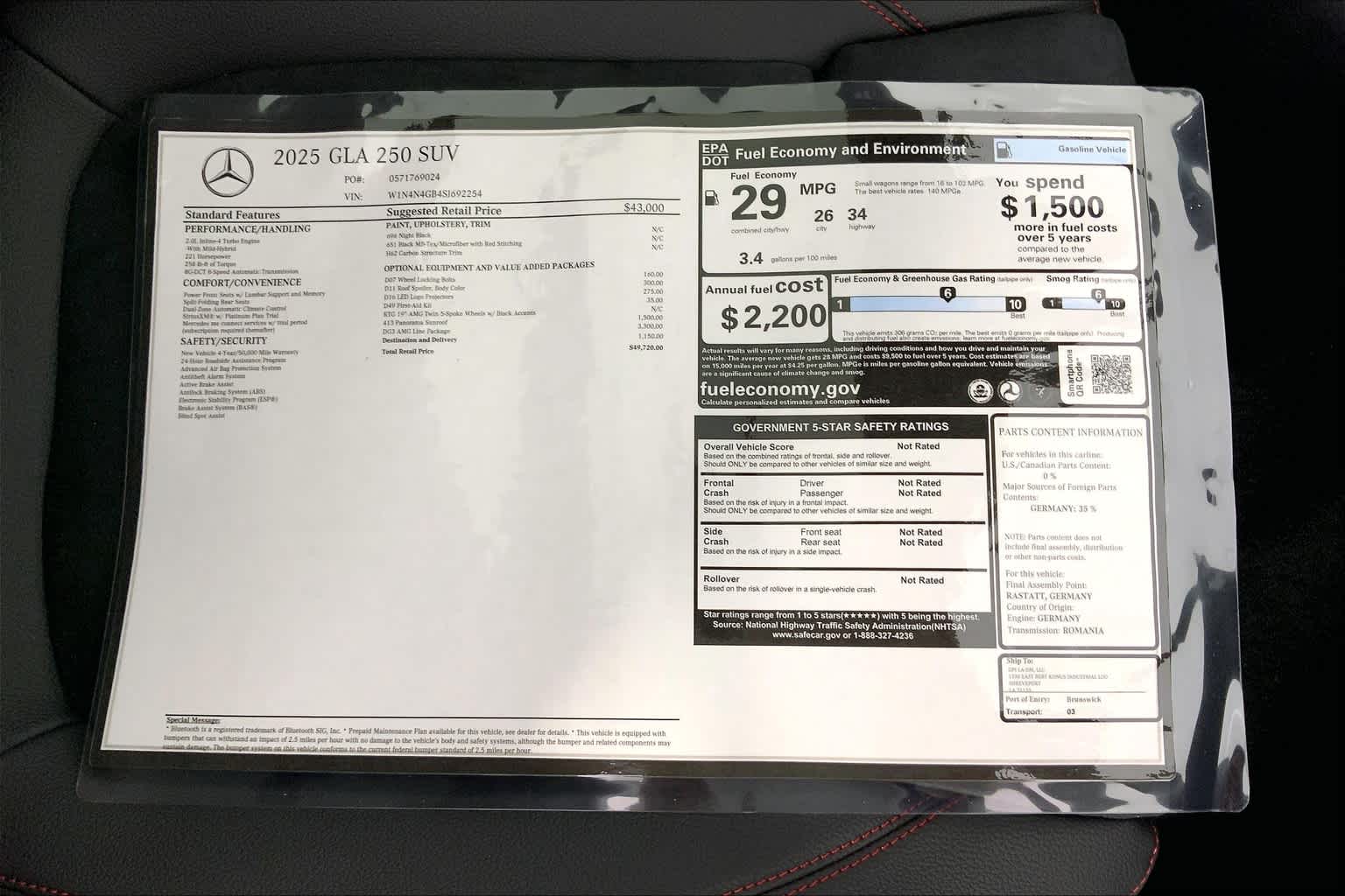 2025 Mercedes-Benz GLA 250 Image 16 of 16