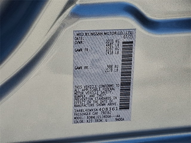 2025 Nissan Altima SL Image 18 of 21