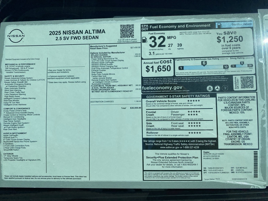 2025 Nissan Altima SV Image 30 of 33