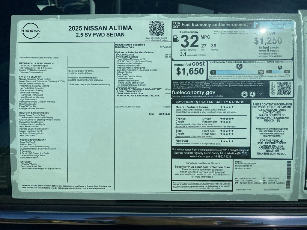 2025 Nissan Altima SV Image 30 of 33