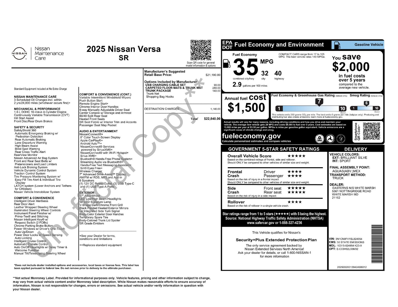 2025 Nissan Versa SR Image 30 of 35