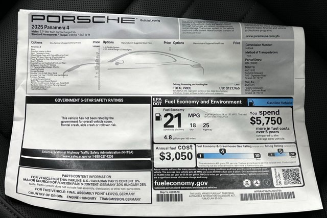 2025 Porsche Panamera 4 Image 45 of 53