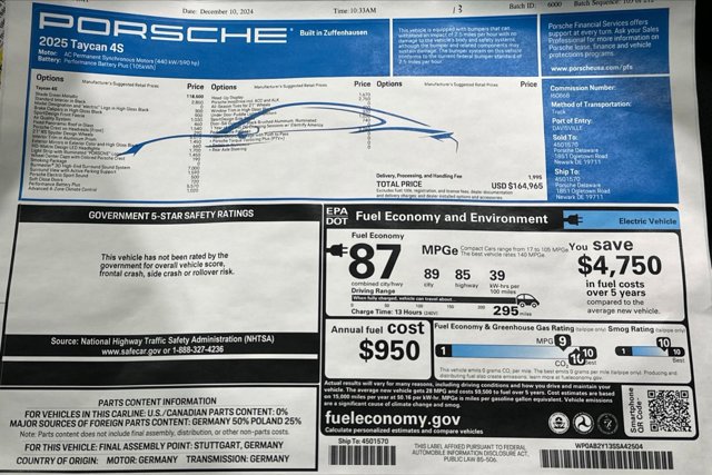 2025 Porsche Taycan 4S Image 54 of 63