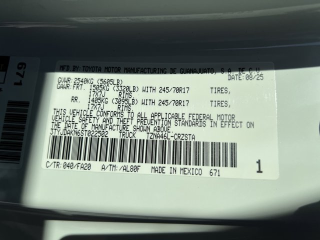 2025 Toyota Tacoma SR Image 10 of 10