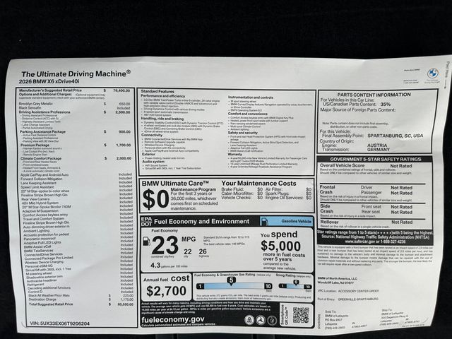 2026 BMW X6 xDrive40i Image 30 of 31