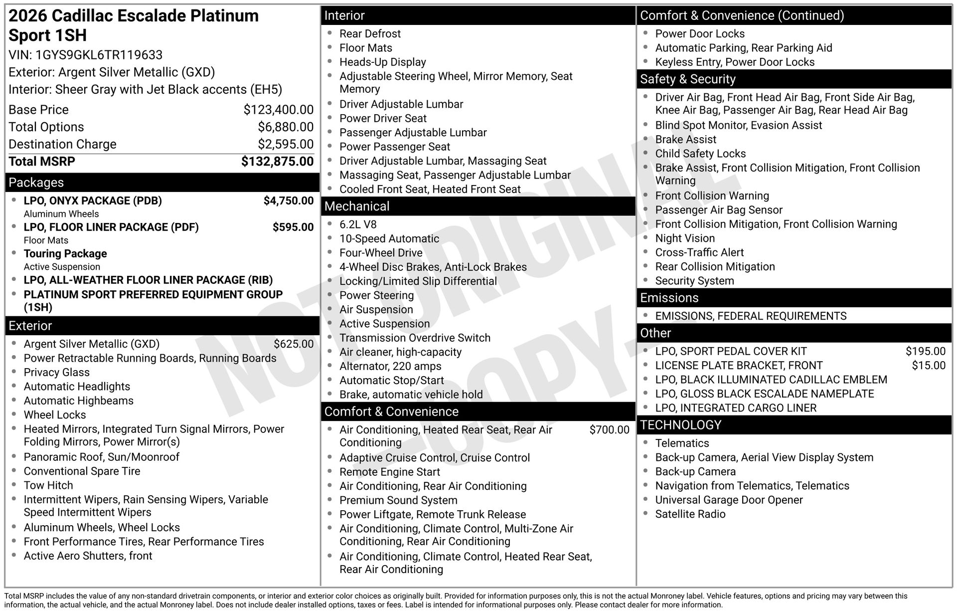 2026 Cadillac Escalade 4WD Platinum Sport Image 28 of 40