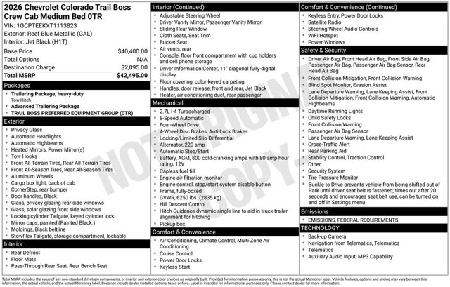 2026 Chevrolet Colorado 4WD Trail Boss Image 32 of 35