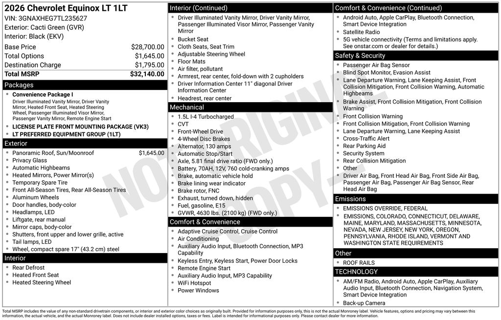 2026 Chevrolet Equinox FWD LT Image 2 of 2
