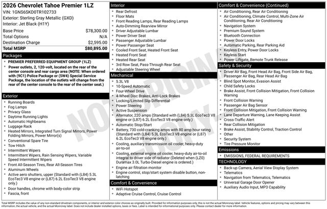 2026 Chevrolet Tahoe Premier Image 20 of 23