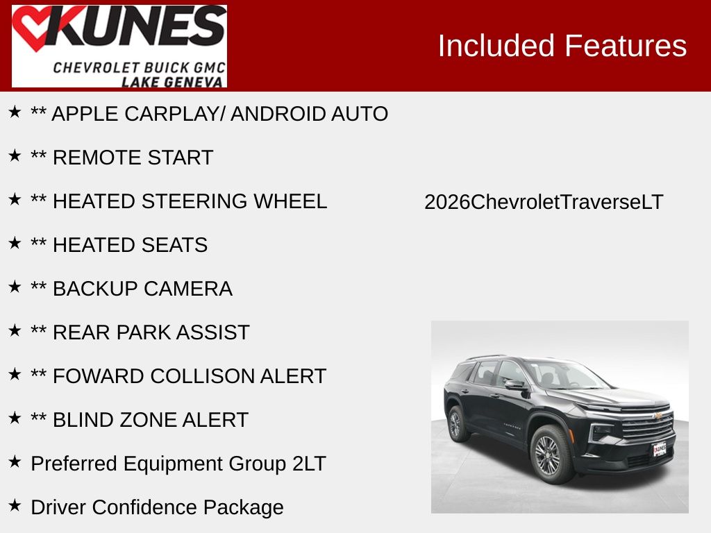 2026 Chevrolet Traverse AWD LT Image 13 of 66