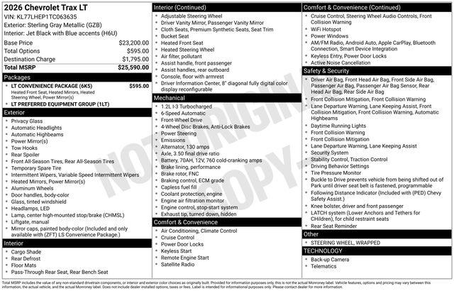2026 Chevrolet Trax LT Image 23 of 33