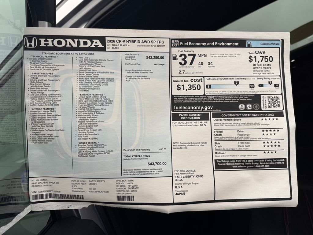 2026 Honda CR-V Hybrid Sport Touring Image 31 of 37