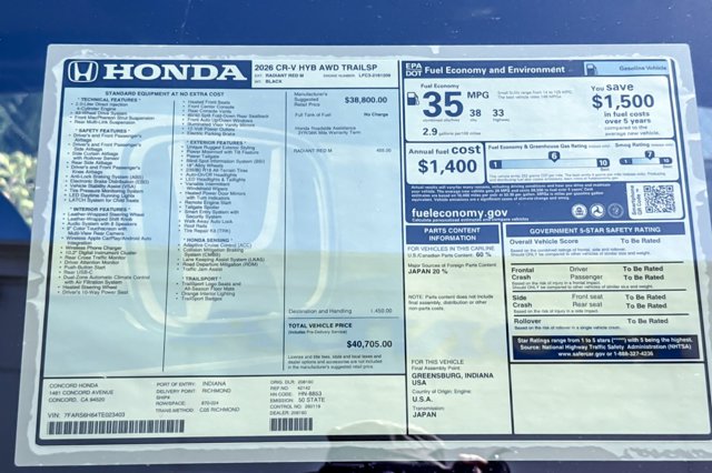 2026 Honda CR-V Hybrid TrailSport Image 31 of 34