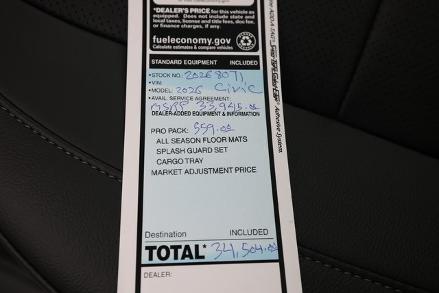 2026 Honda Civic Sedan Hybrid Sport Touring Image 31 of 42