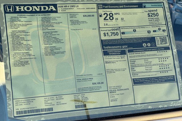 2026 Honda HR-V LX Image 25 of 32