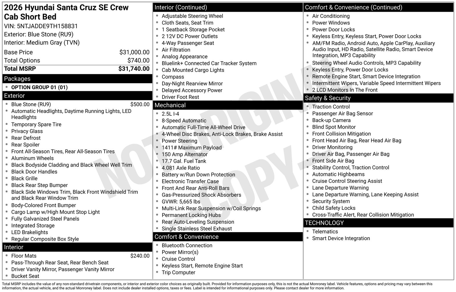 2026 Hyundai Santa Cruz SE Image 25 of 26