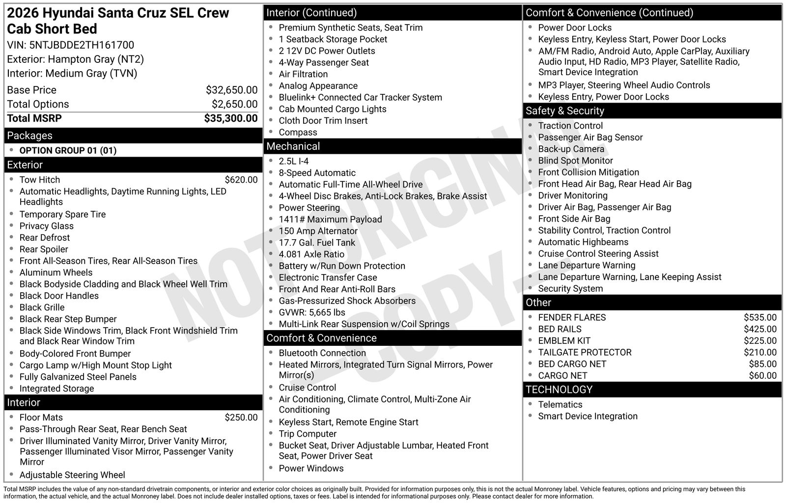 2026 Hyundai Santa Cruz SEL Image 26 of 27