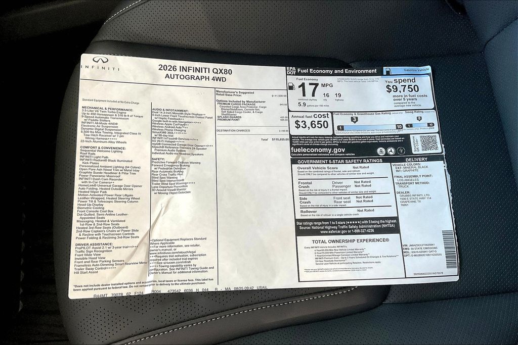 2026 INFINITI QX80 AUTOGRAPH Image 19 of 27