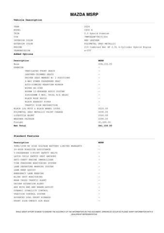 2026 Mazda CX-50 Hybrid Premium Image 24 of 30