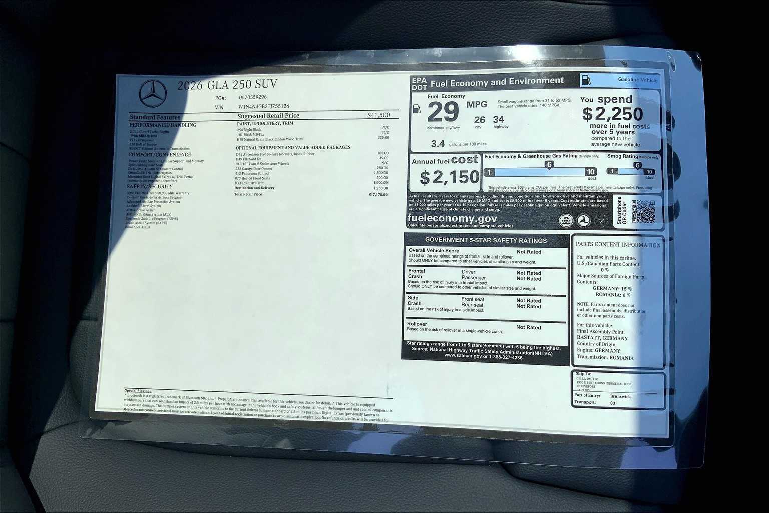 2026 Mercedes-Benz GLA 250 Image 14 of 16