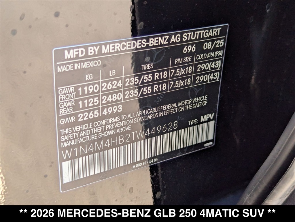 2026 Mercedes-Benz GLB 250 Image 16 of 19