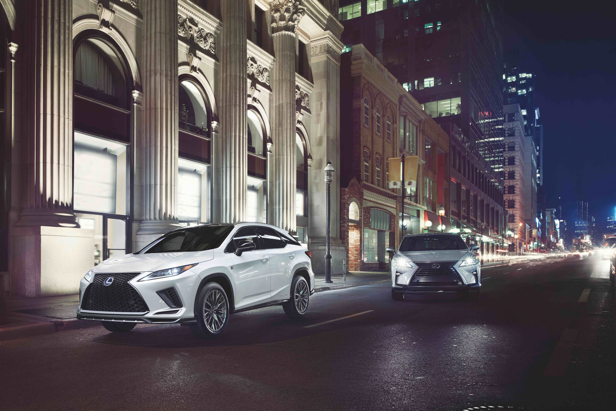 2022 Lexus RX 450h models in silver and white