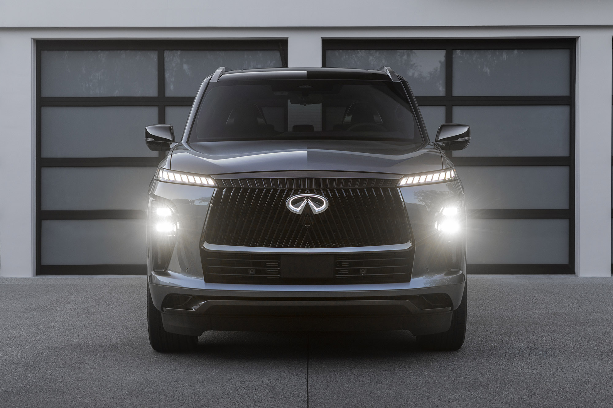 2025 Infiniti QX80 in gray, front