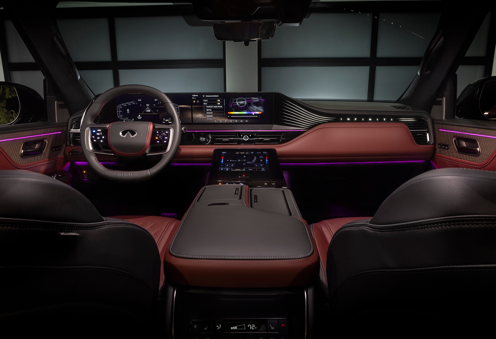 2025 Infiniti QX80 interior in red