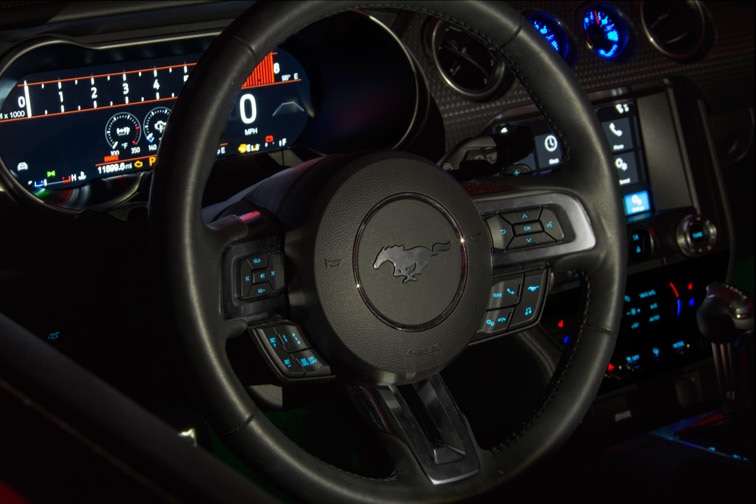 2018 Ford Mustang Gauges in Track Mode