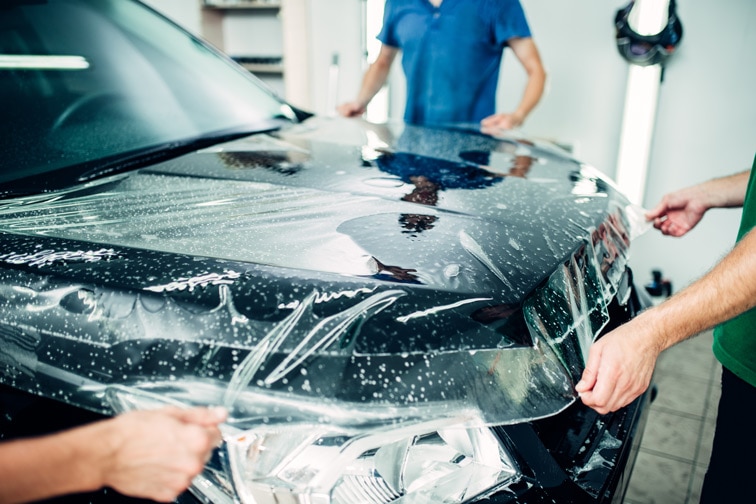 Use a clear protective film to protect against rock chips