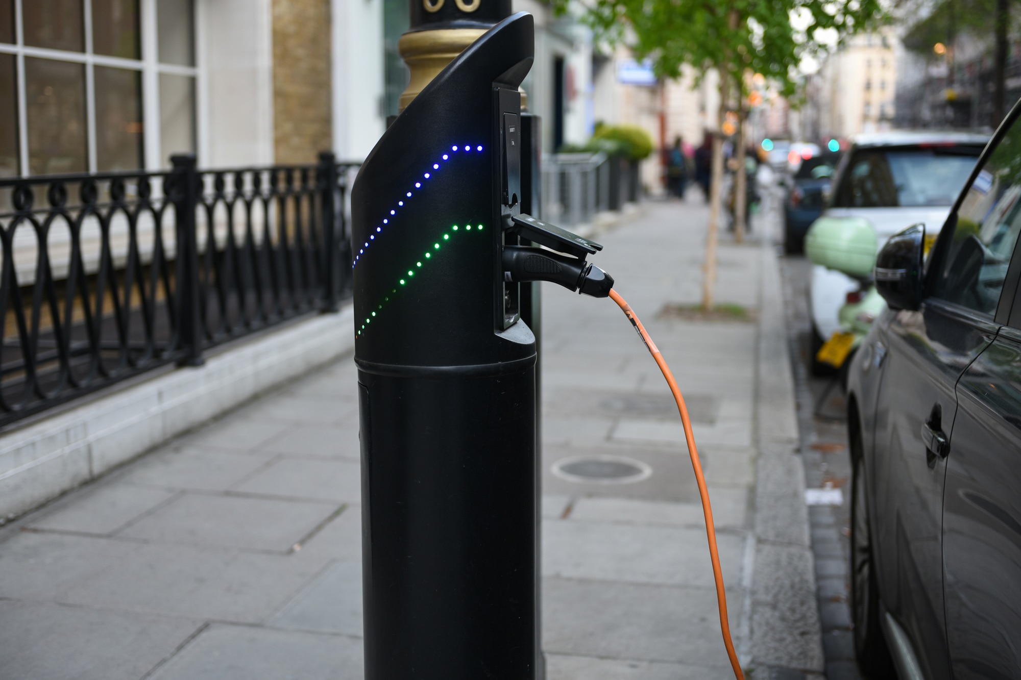 Electric car charging point