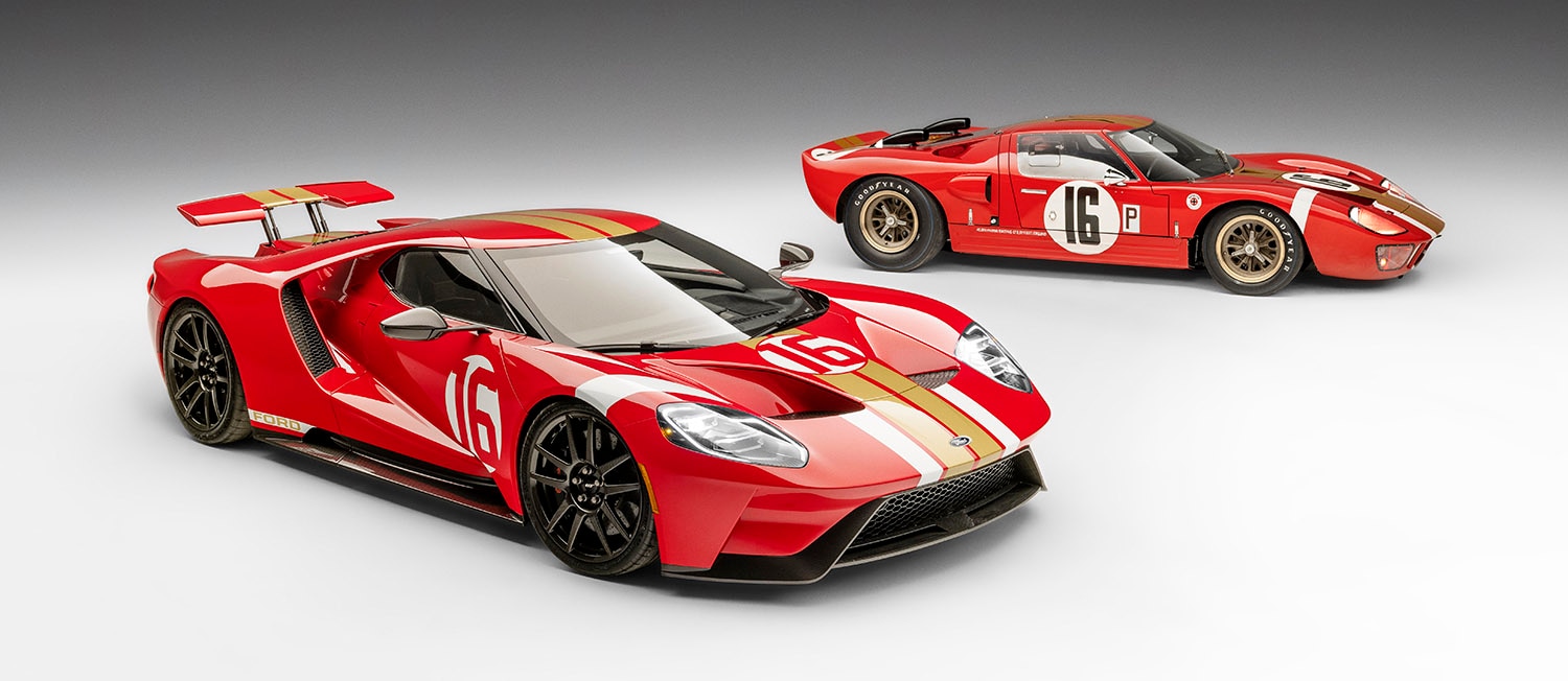 2022 Ford GT Alan Mann Heritage Edition with 1966 Alan Mann GT-1 Prototype