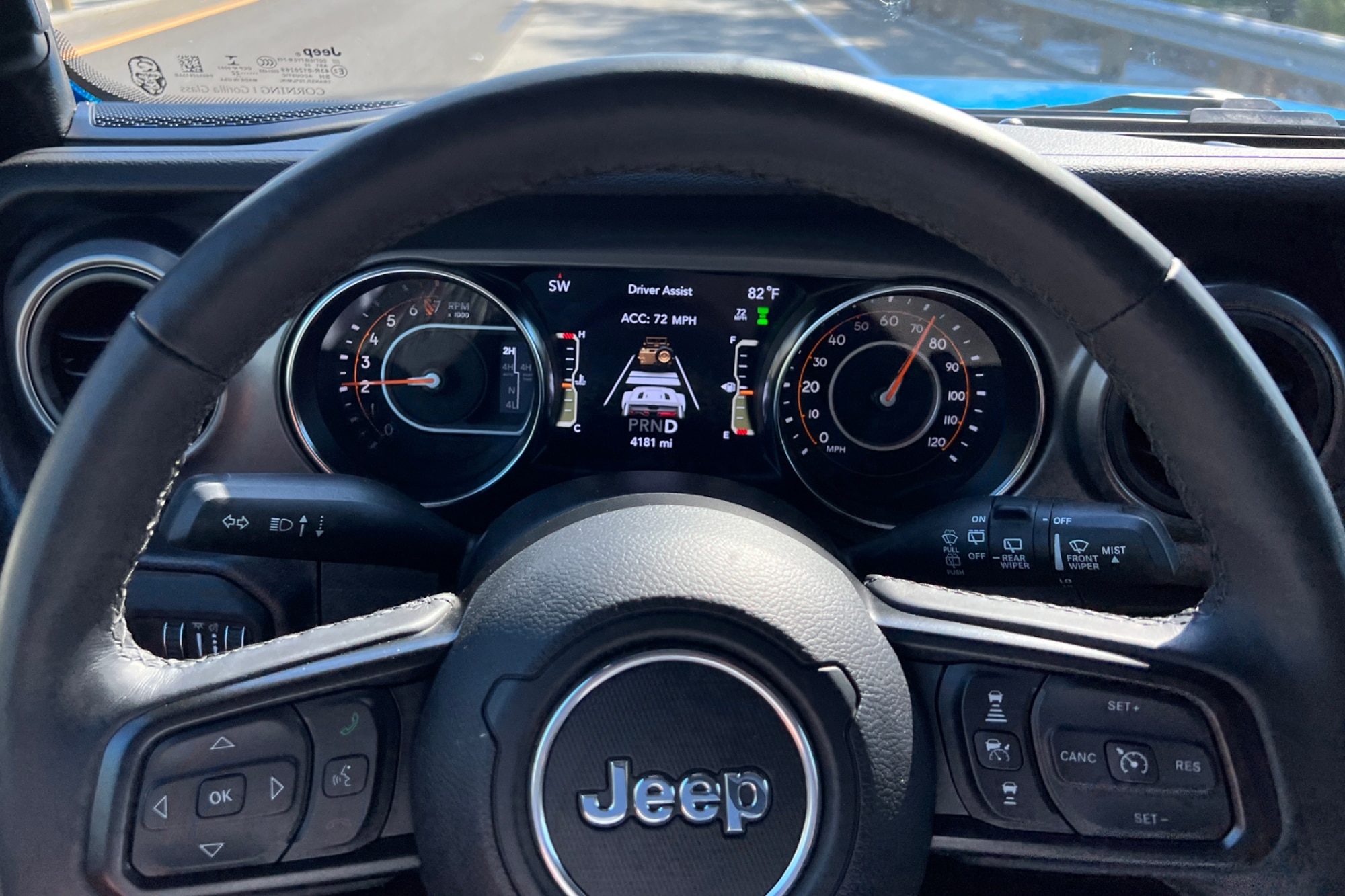 2022 Jeep Wrangler Adaptive Cruise Control and steering wheel