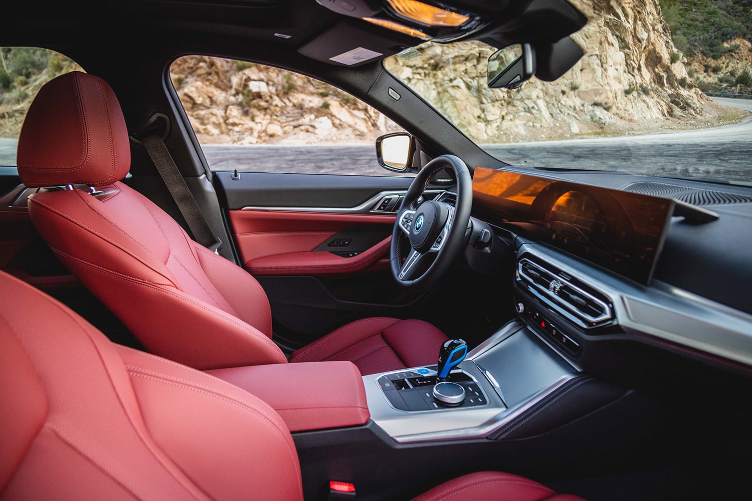 2022 BMW i4 M50 interior, front-passenger view
