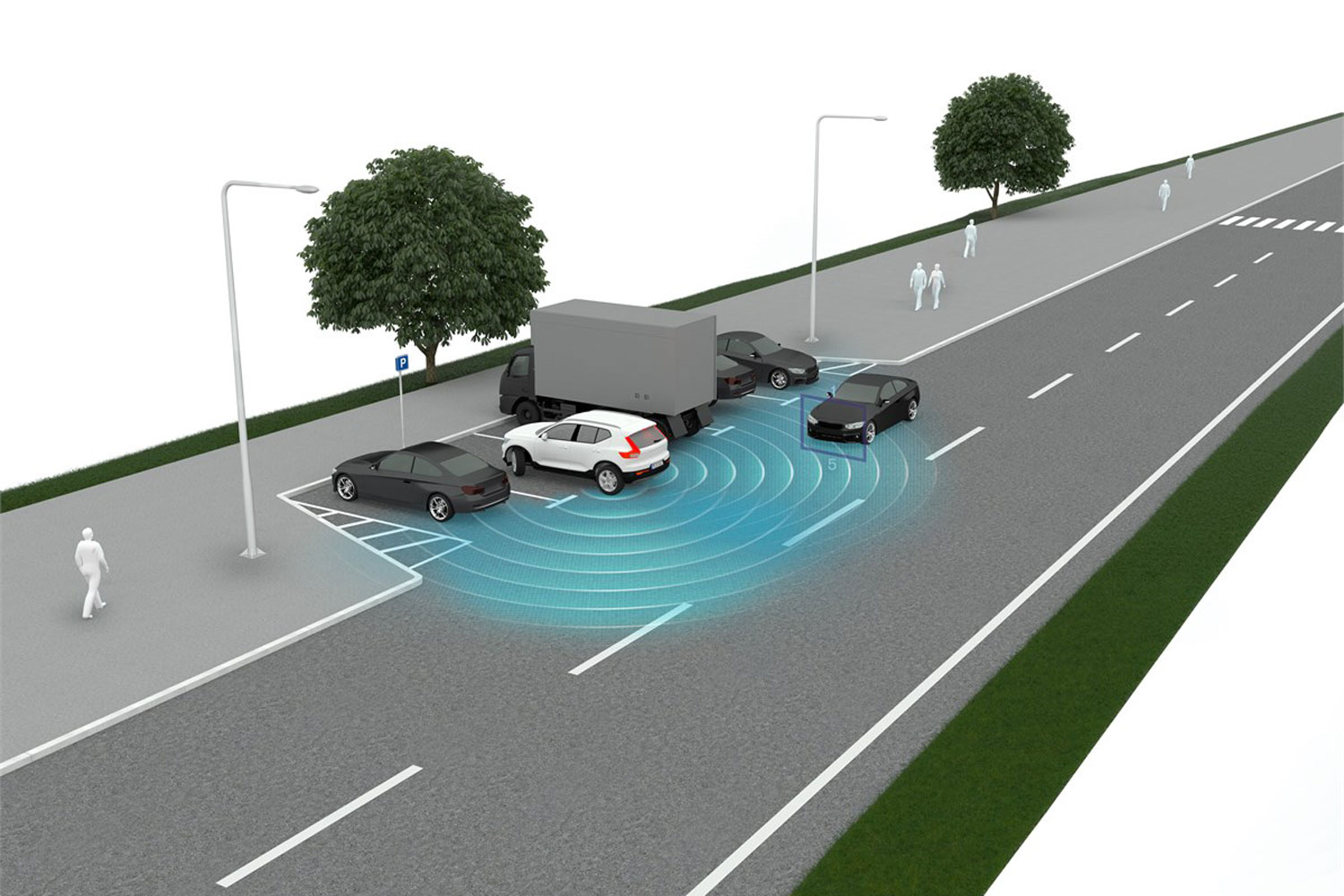 Rear cross-traffic monitoring by Volvo