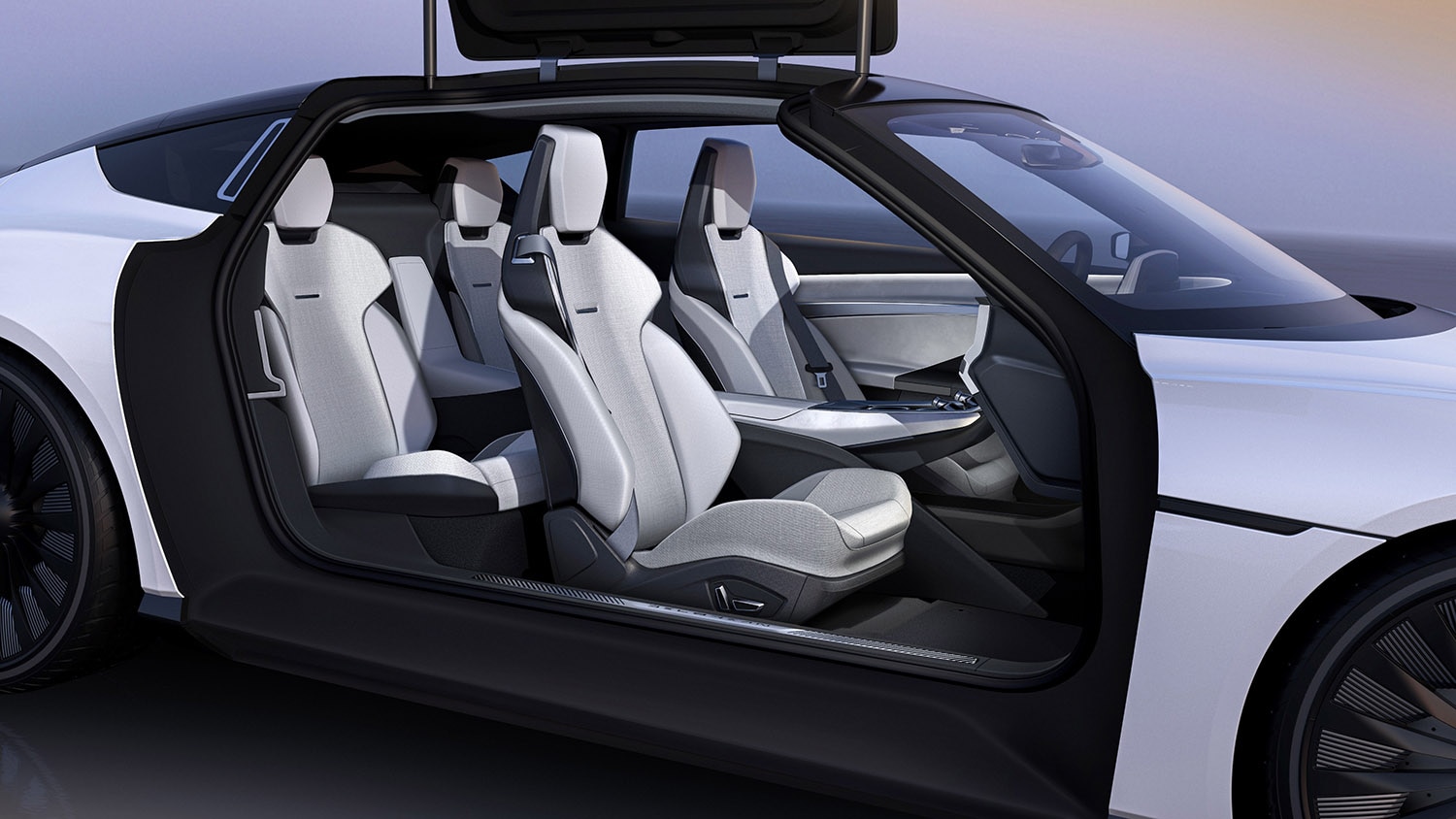 Delorean Alpha5 white interior, seats