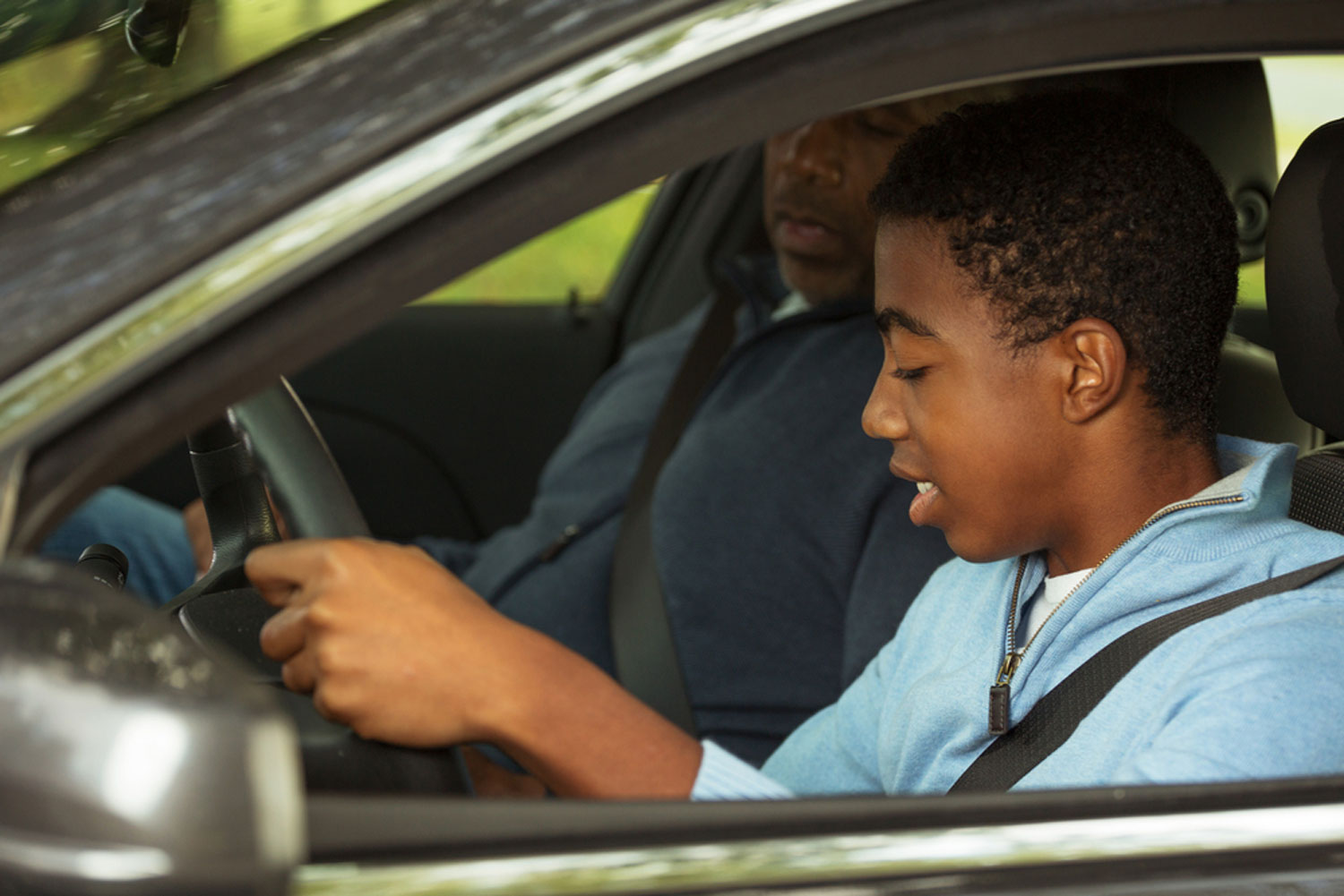 Teen driving with parent