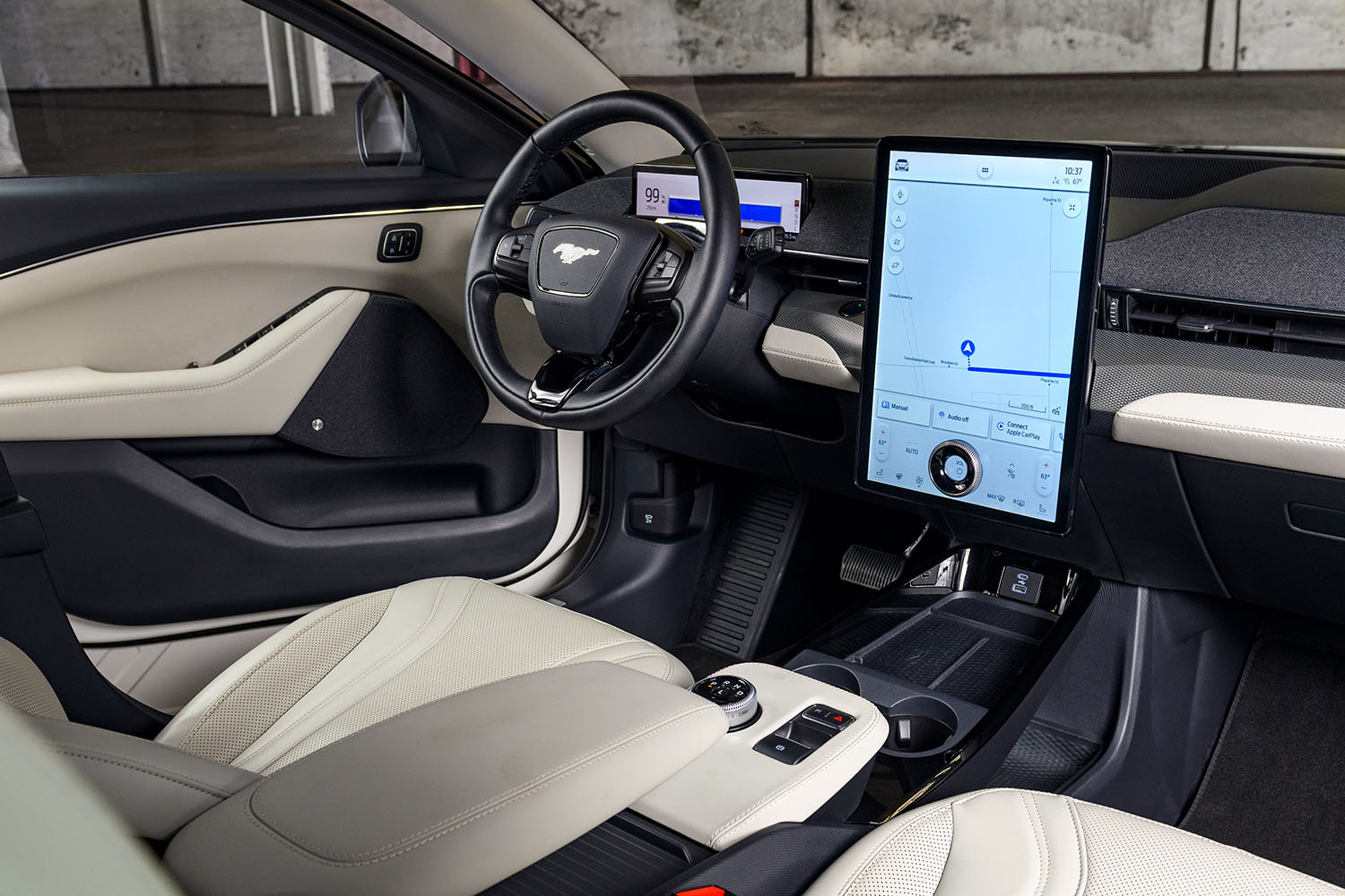 2022 Ford Mustang Mach-E interior, Ice White appearance package