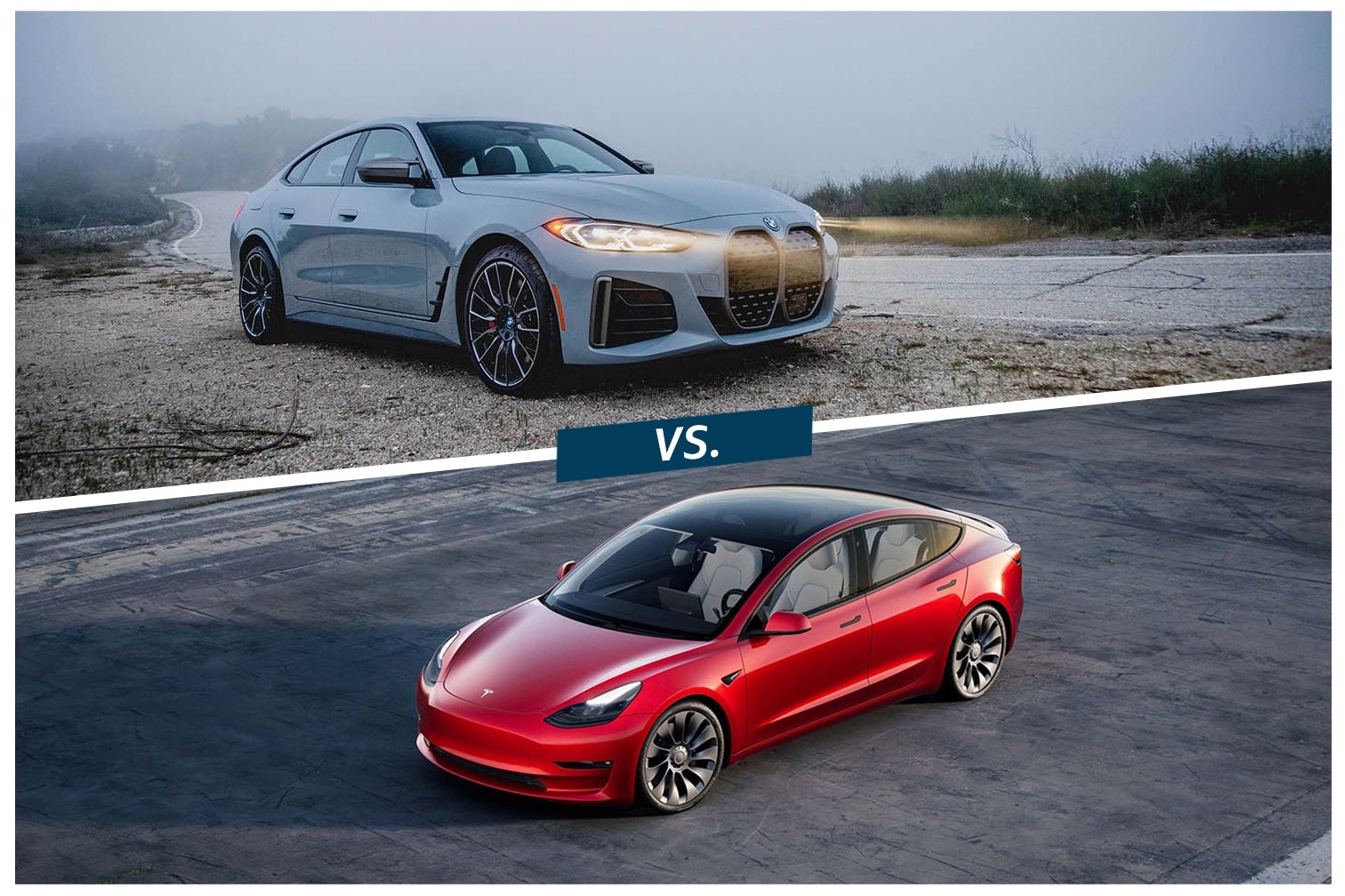 2023 BMW i4 and 2023 Tesla Model 3