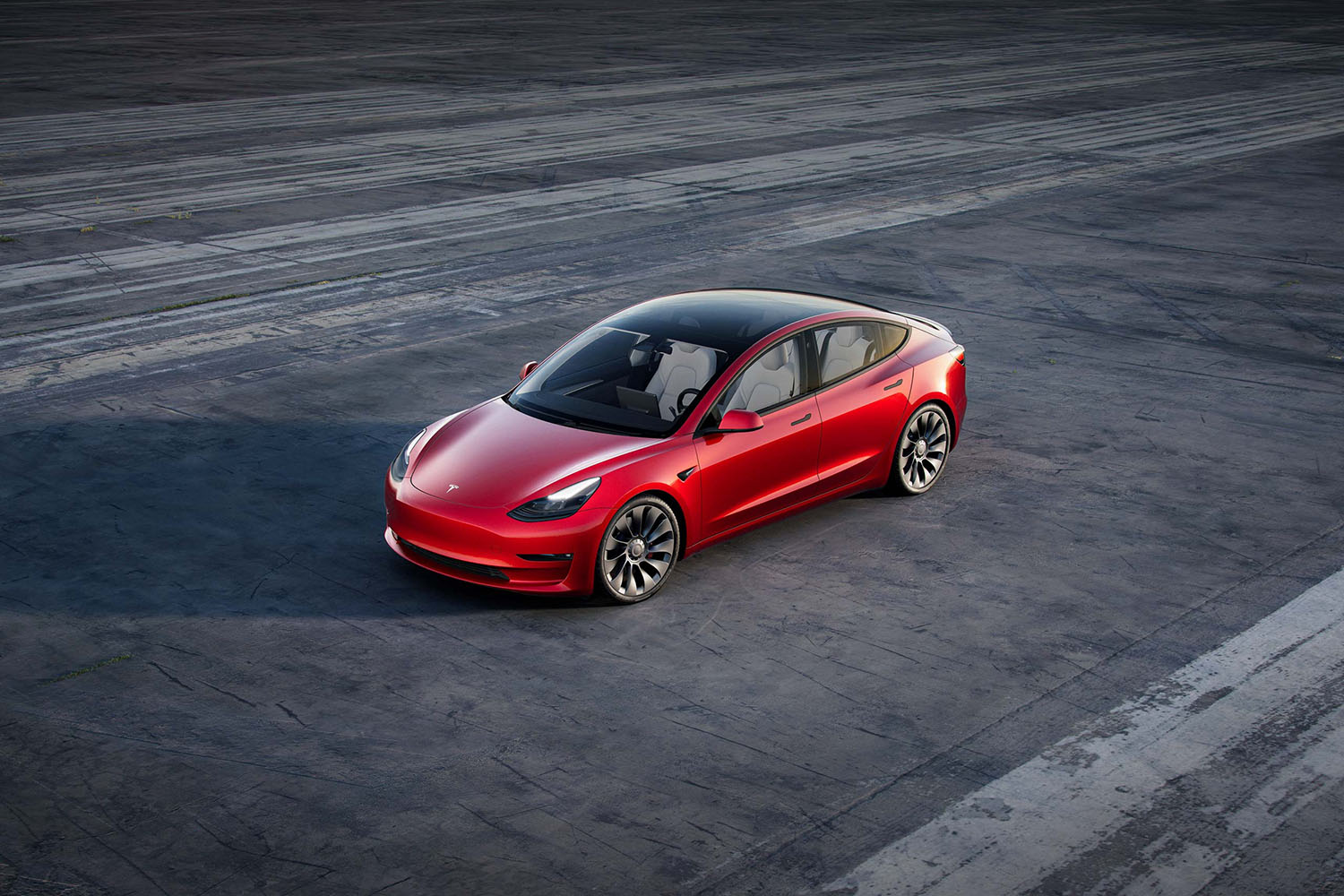 Tesla Model 3, red