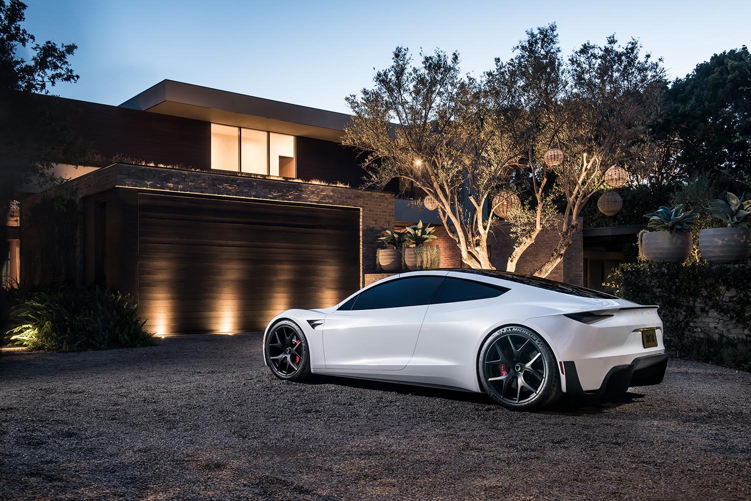 Tesla Roadster, white