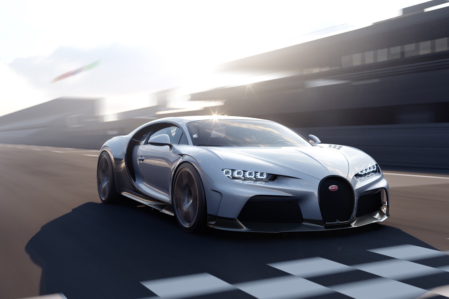 Bugatti Chiron Super Sport driving on racetrack