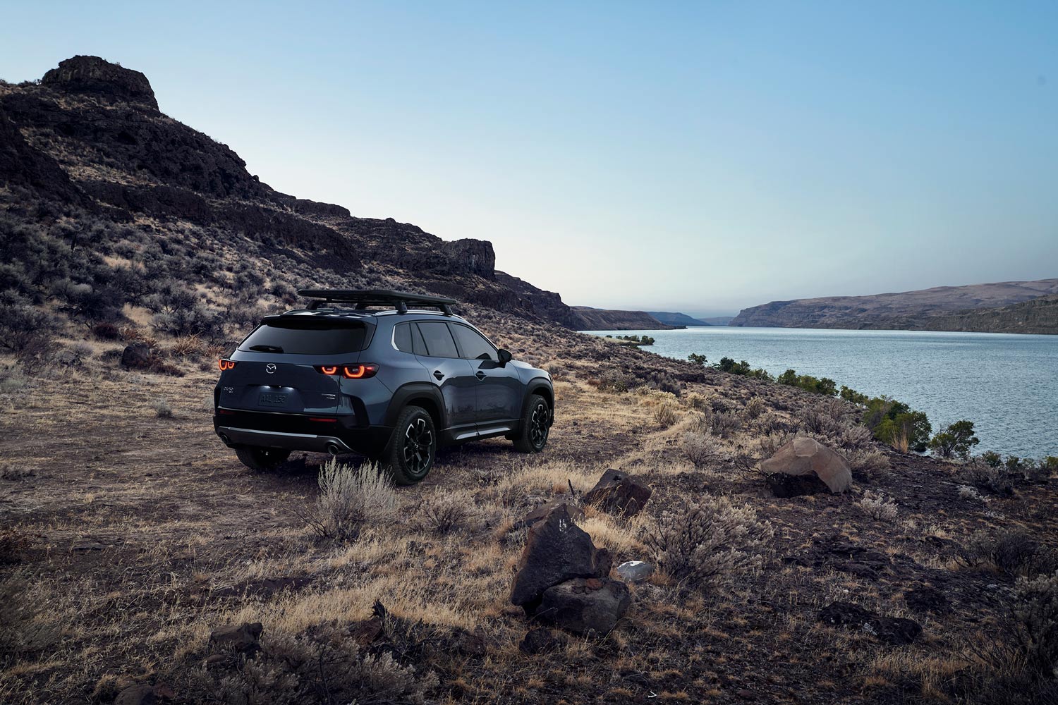 2023 Mazda CX-50 parked off road, rear angle