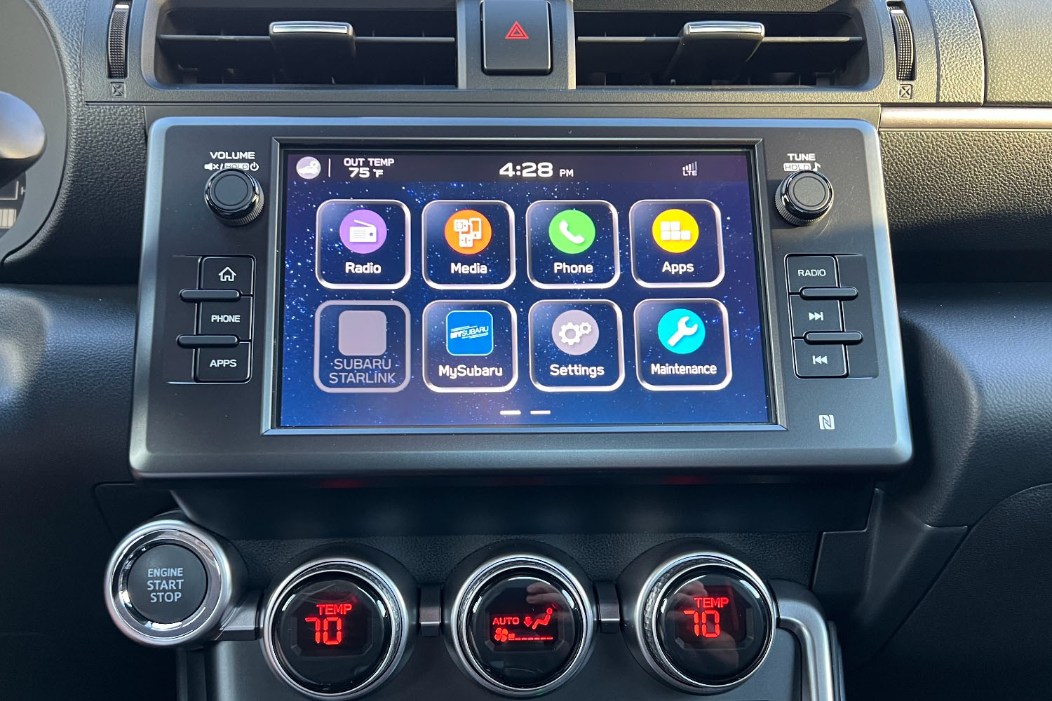 2022 Subaru BRZ infotainment system, screen