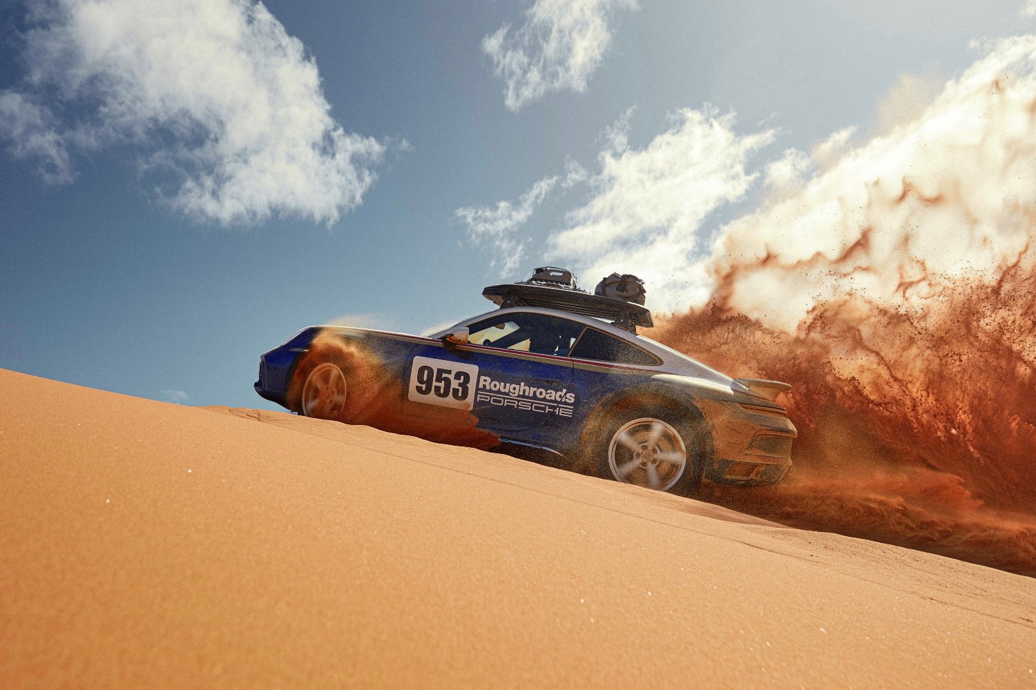 2023 Porsche 911 Dakar with Rallye Package sand dune-hooning, rooster tail