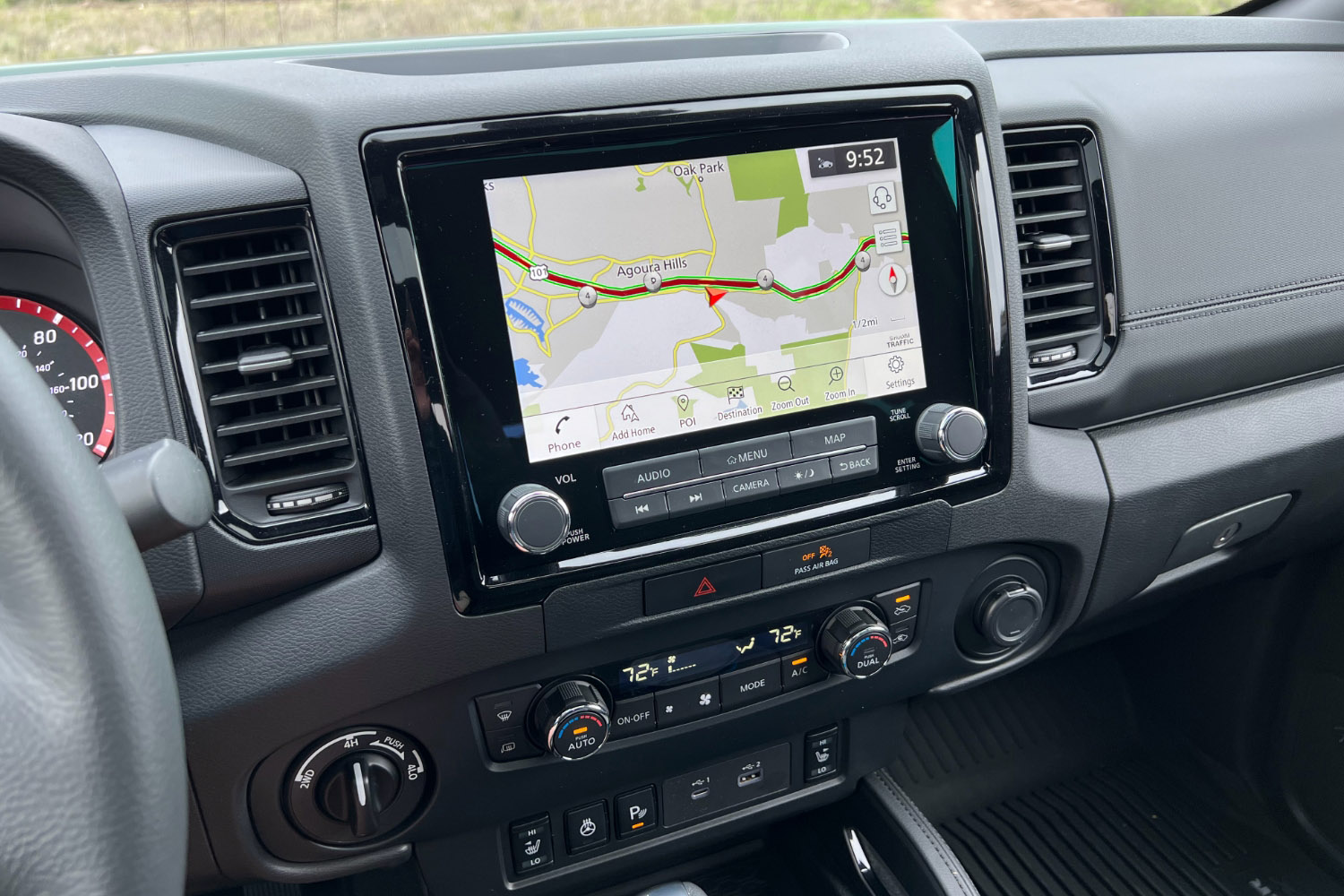 2022 Nissan Frontier Pro-4X interior, navigation map screen