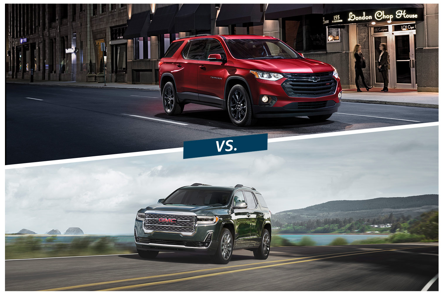 compared 2023 Chevrolet Traverse vs 2023 GMC Acadia