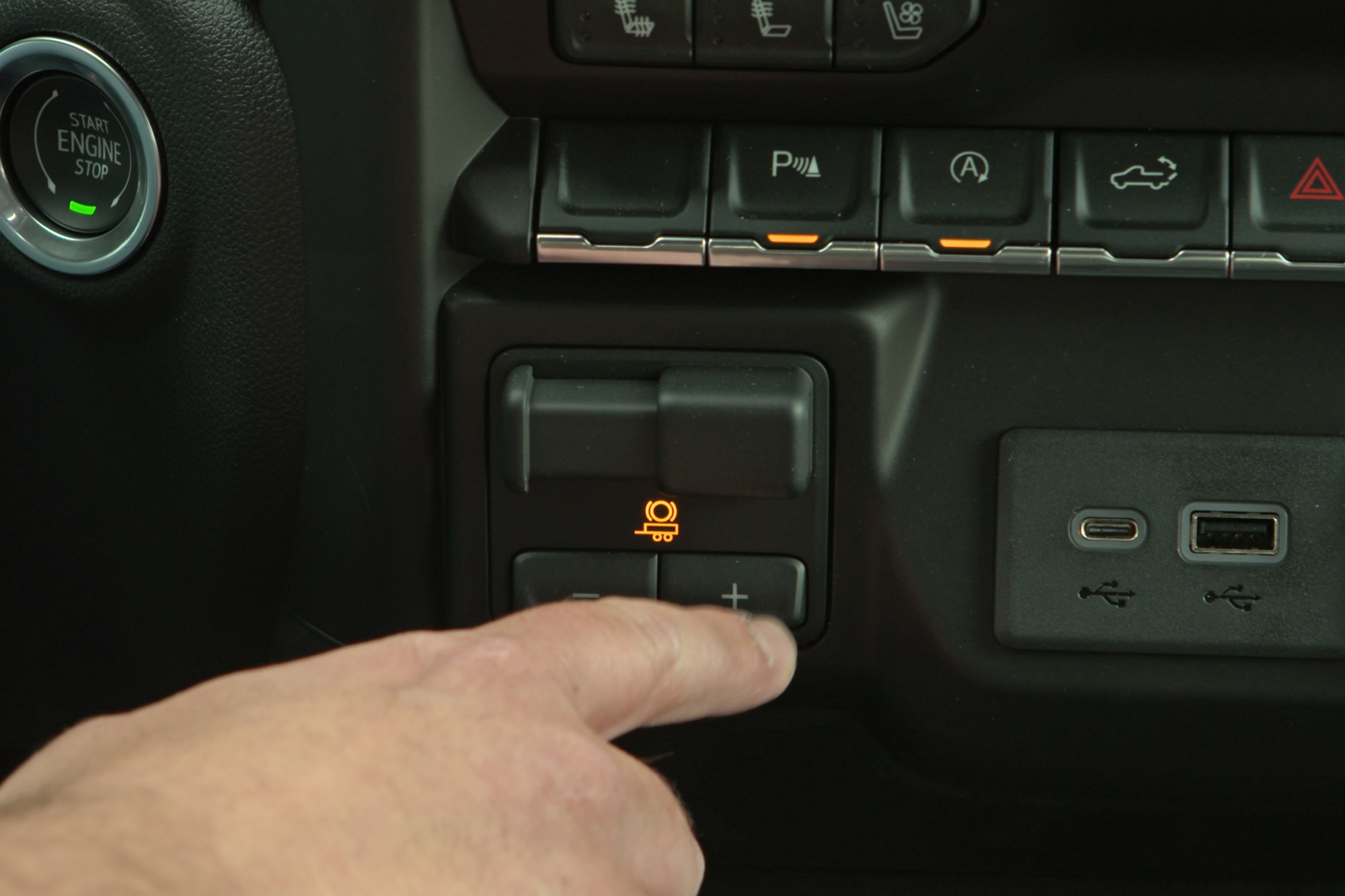 2019 Chevrolet Silverado trailer brake controller button with other car controls