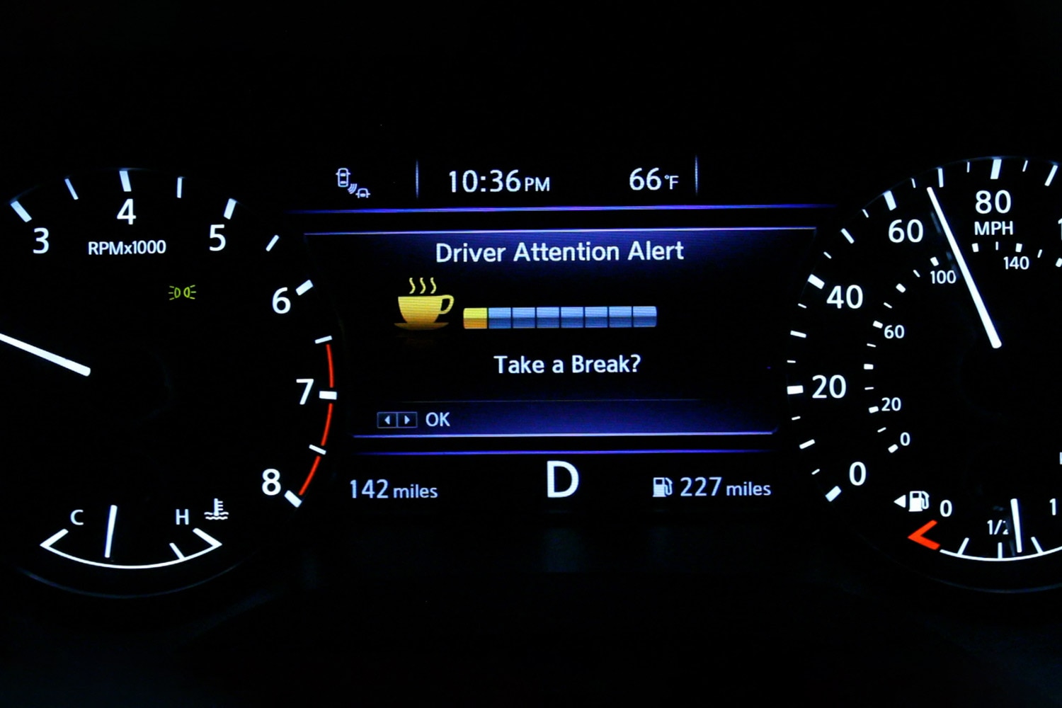 Nissan Maxima driver attention alert